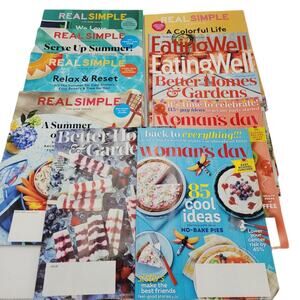 Lot of 11 Summer Theme Magazines: Real Simple, Eating Well, BH&G & Women's Day